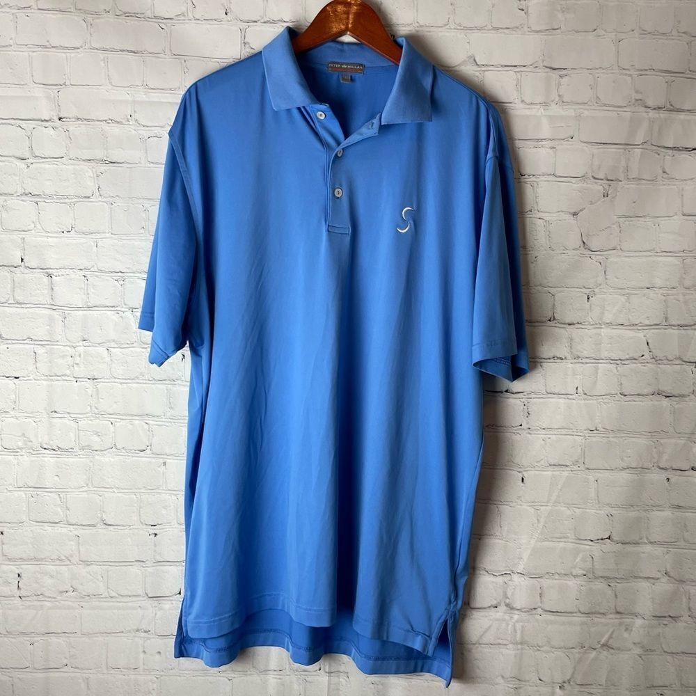 Peter Millar Summer Comfort Polo Shirt Large Blue